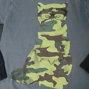 Camo Cat Long Sleeve Tee Size S